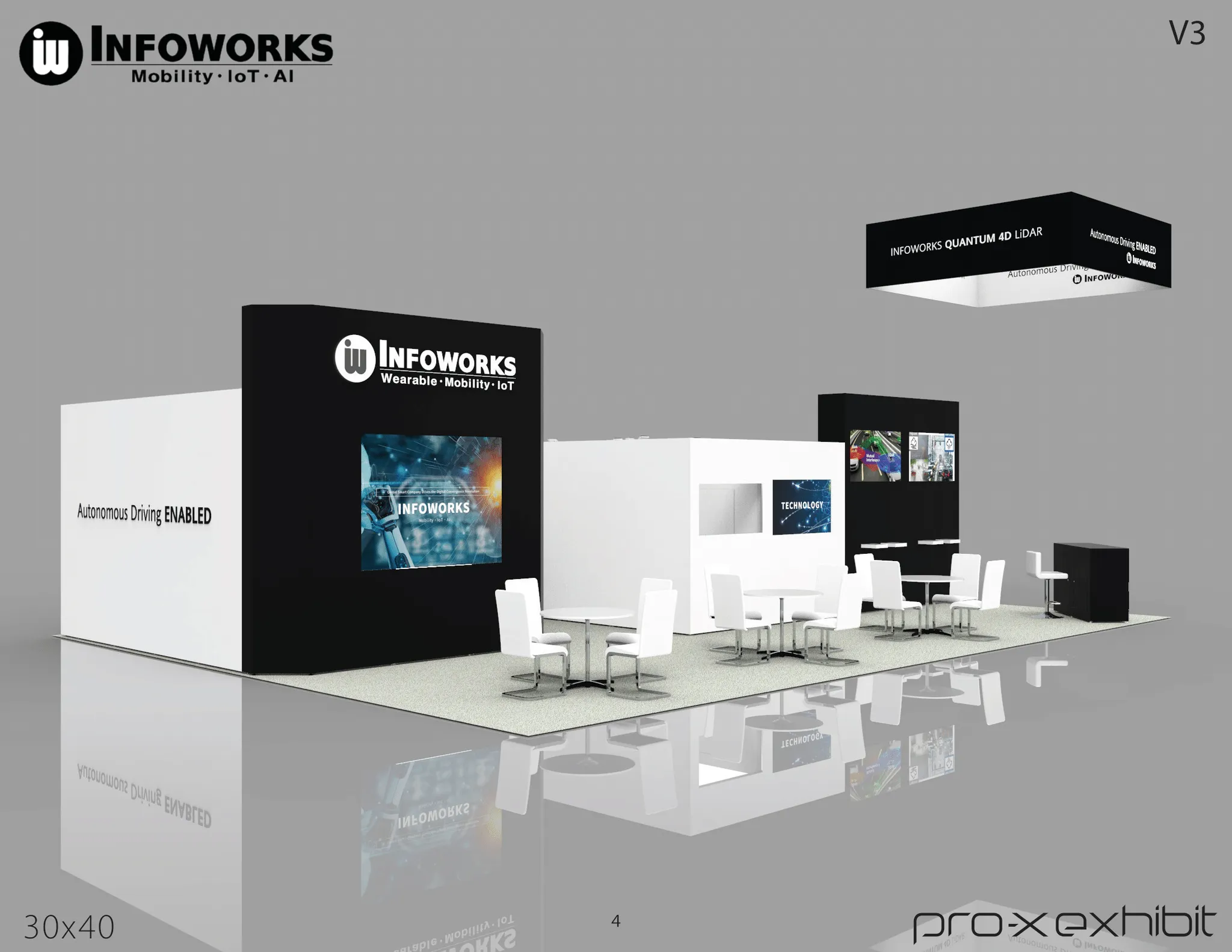 30x40 Île booth design by Pro-X Exhibits